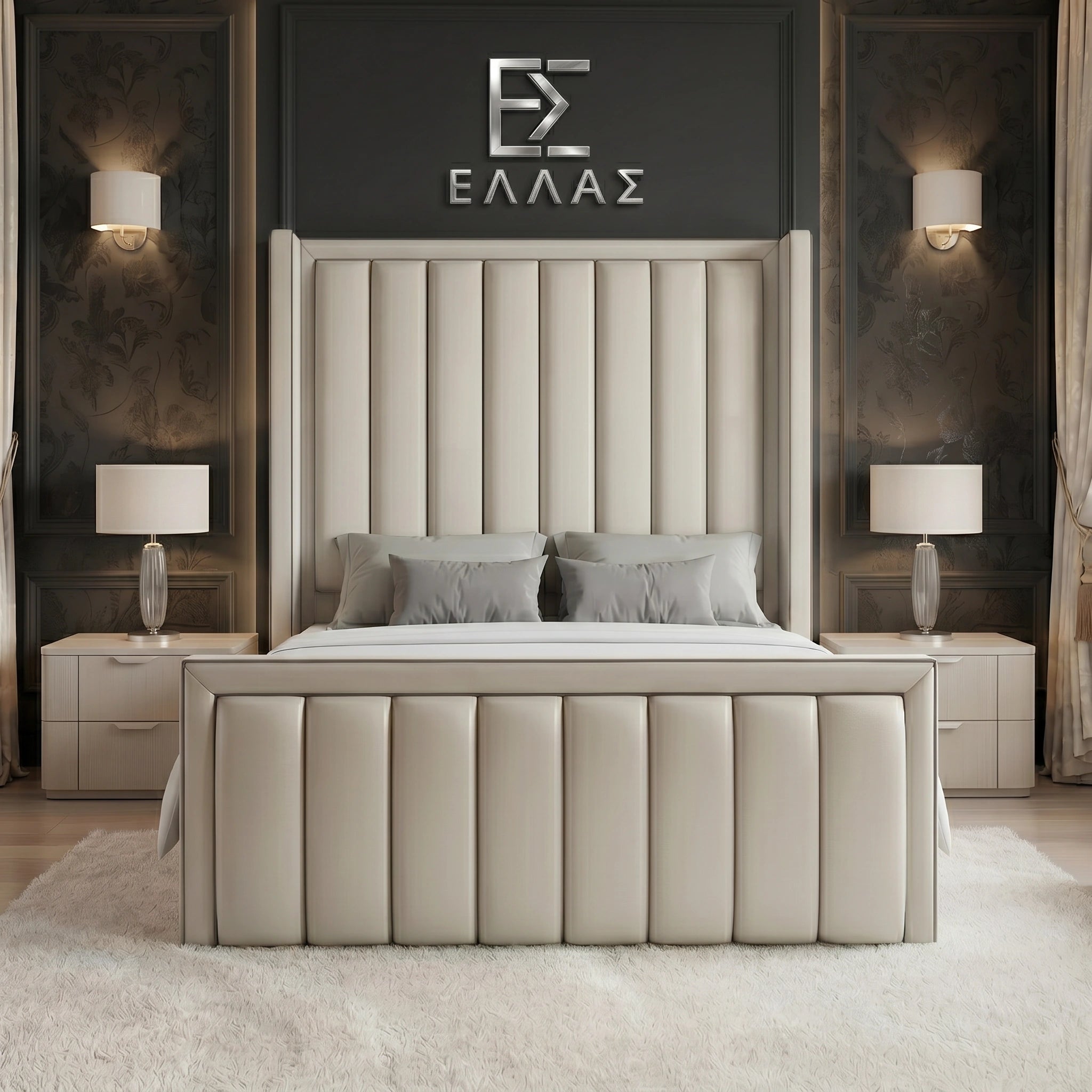 Victoria Bed with Wingback | Elegant & Luxurious Design | HELLAS GR