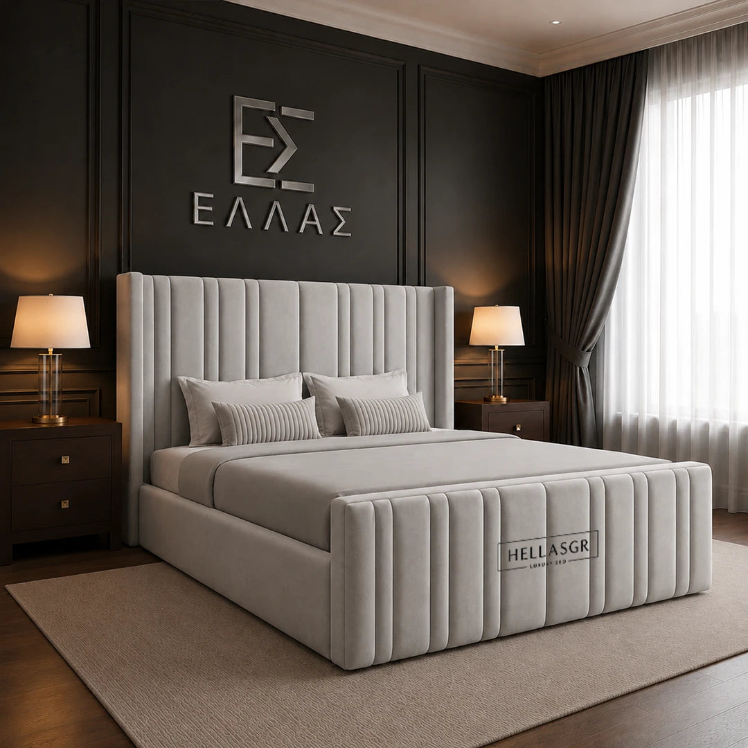 Oxford Wingback Bed, Wingback Bed, Storage Compartment Bed