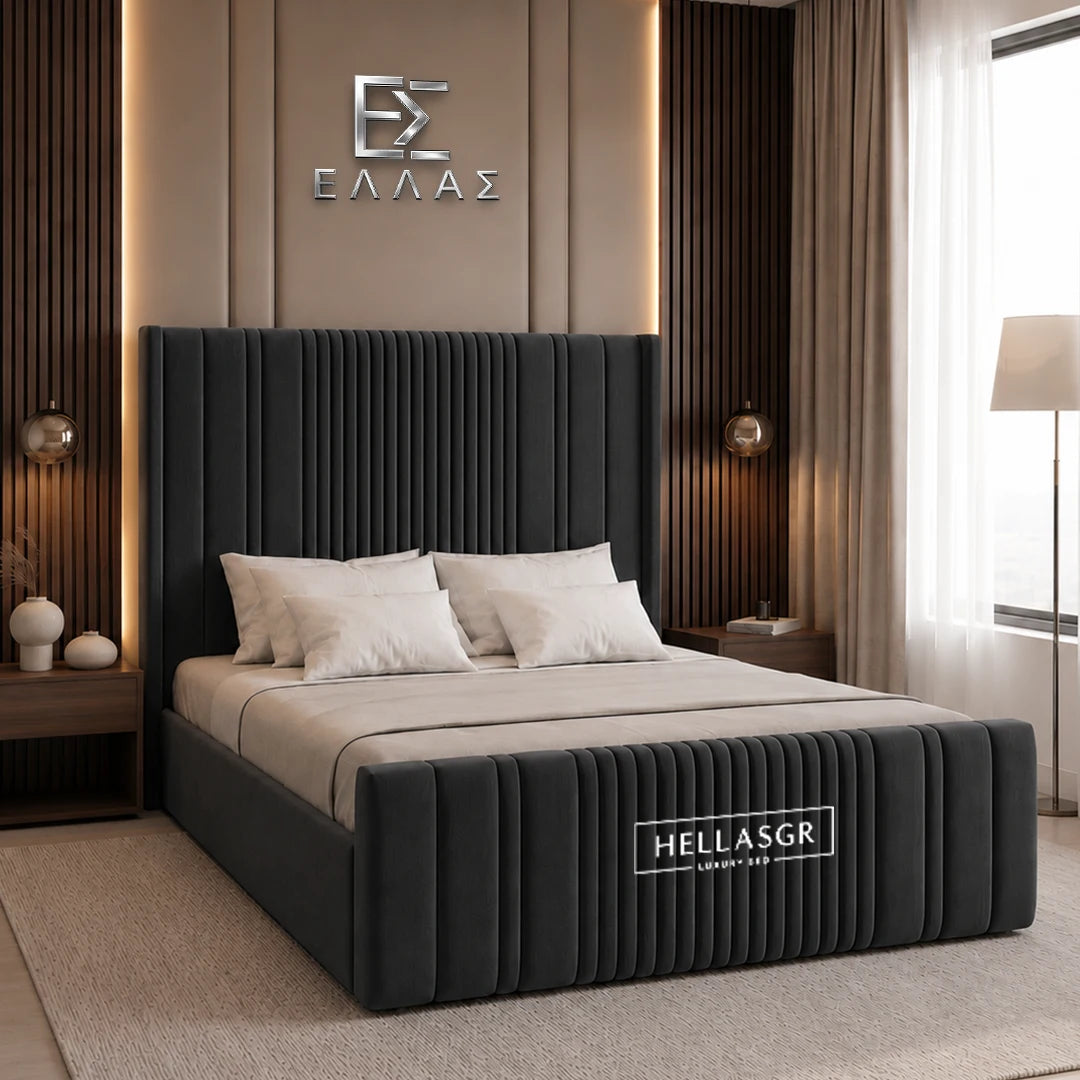 Nova Wingback Bed, Wingback Bed, Storage Compartment Bed