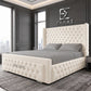Ambrosion Wingback Bed, Wingback Bed, High headboard Bed, Storage Bed