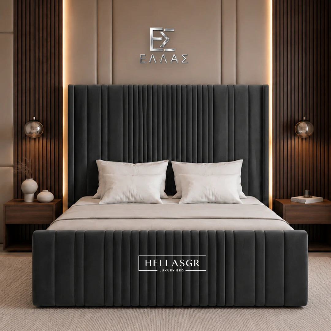Nova Wingback Bed, Wingback Bed, Storage Compartment Bed