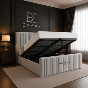 Oxford Wingback Bed, Wingback Bed, Storage Compartment Bed