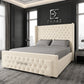 Ambrosion Wingback Bed, Wingback Bed, High headboard Bed, Storage Bed