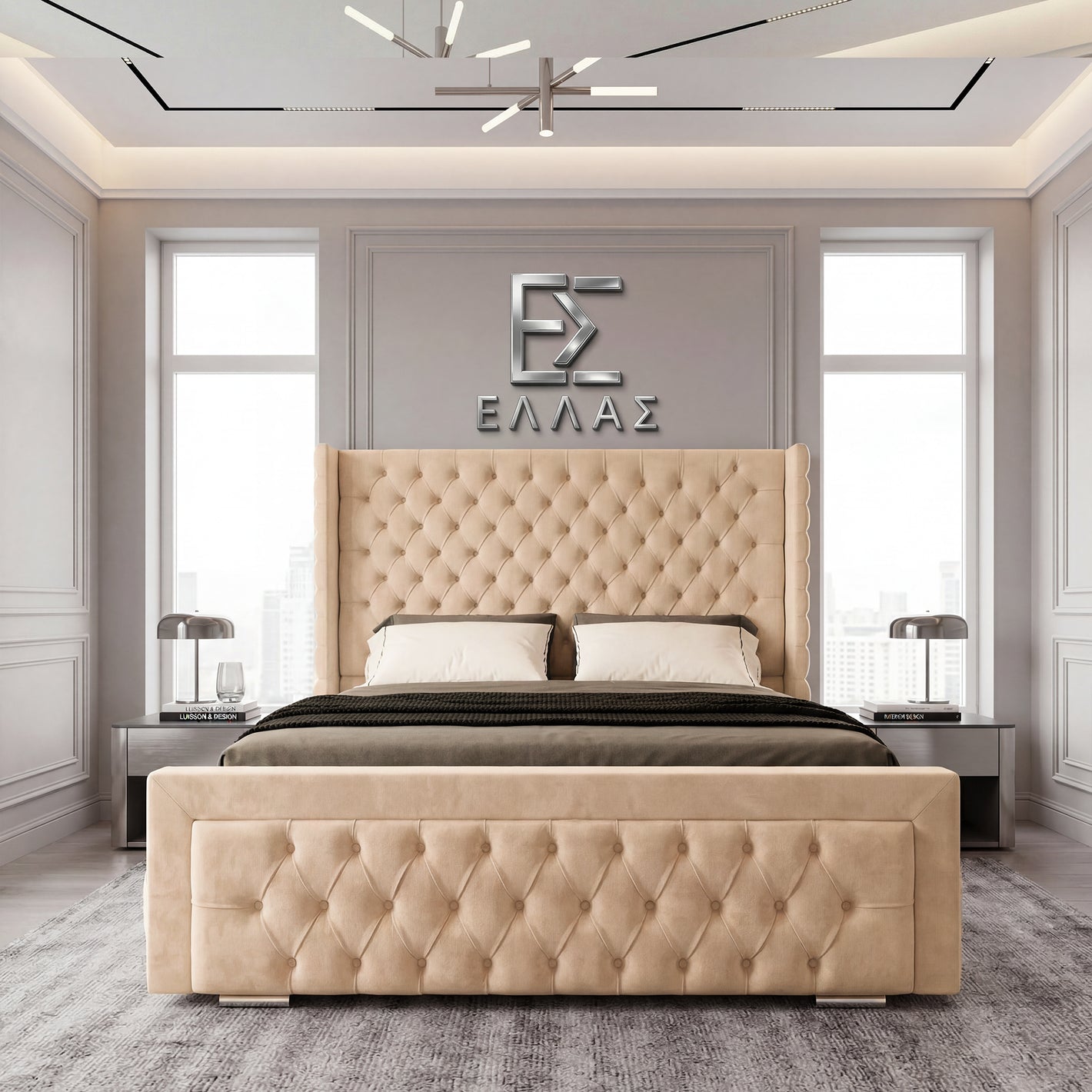 Ambrosion Wingback Bed