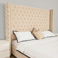 Ambrosion Wingback luxury bed with ottoman storage