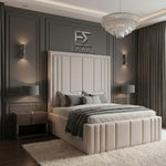 Athens Bed, High Headboard Bed, Storage Compartment Bed