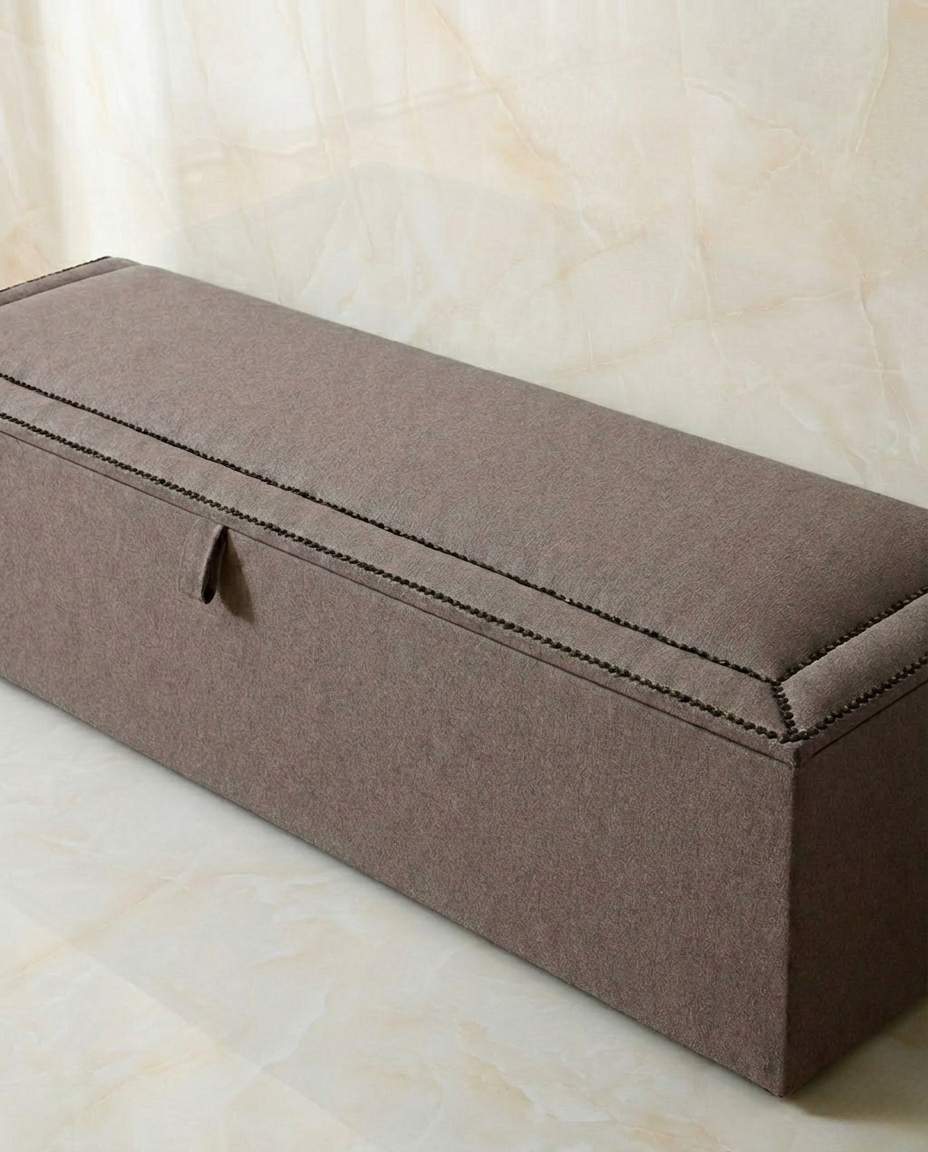 Azure Ottoman Blanket Storage Box