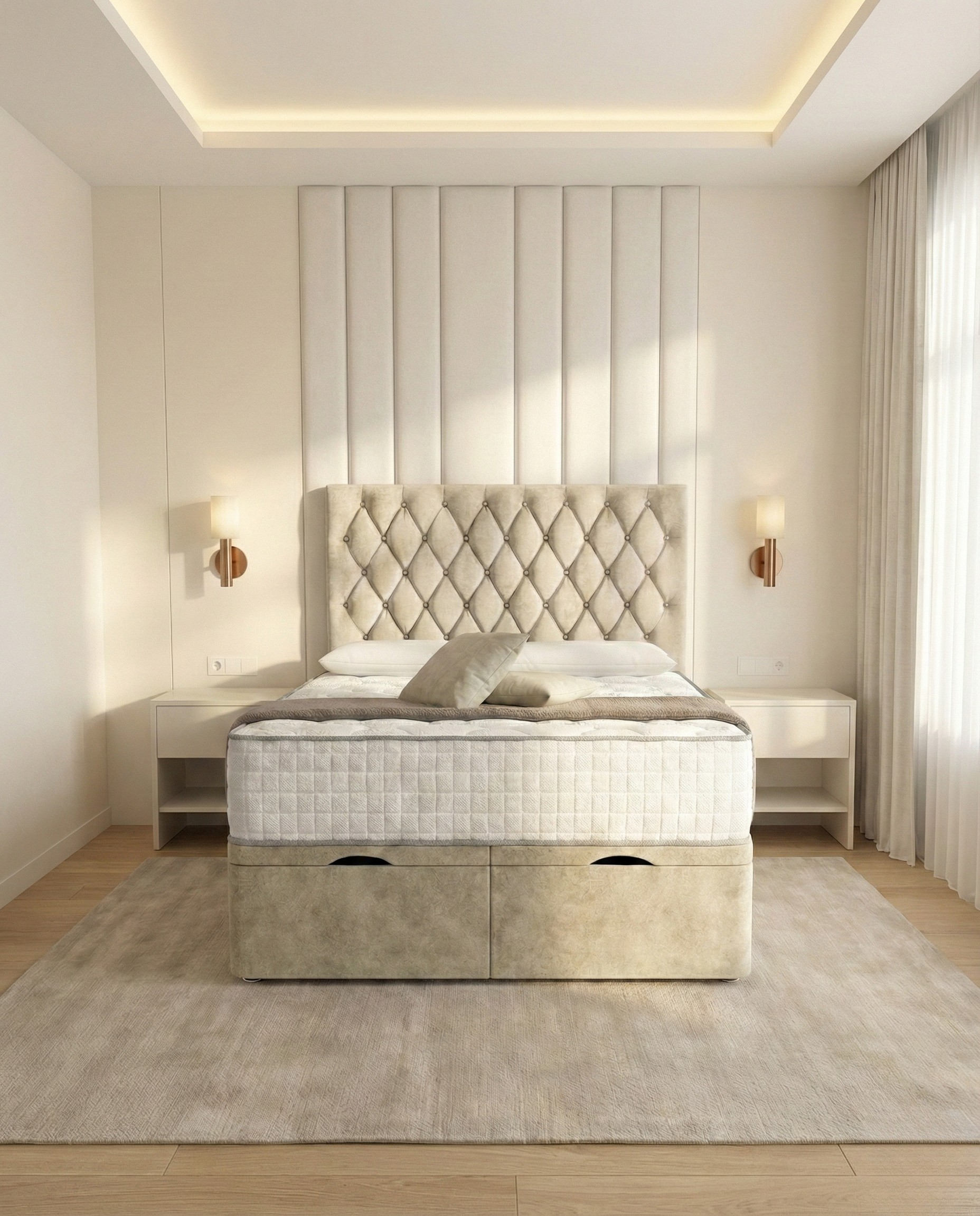 Buttoned Headboard ottoman divan