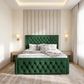 Geo Ottoman bed - Emerald Coniston