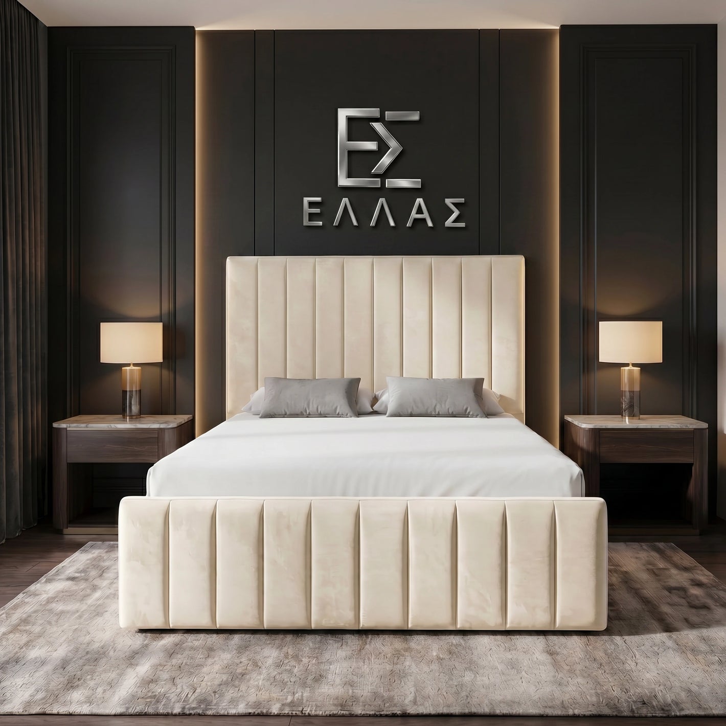 Cubic Panelled Ottoman Bed