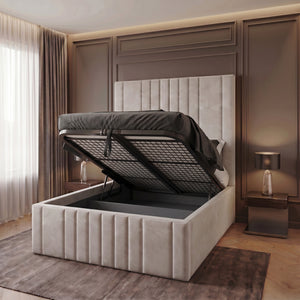 Cubica Bed, Storage Compartment Bed, High Headboard Bed