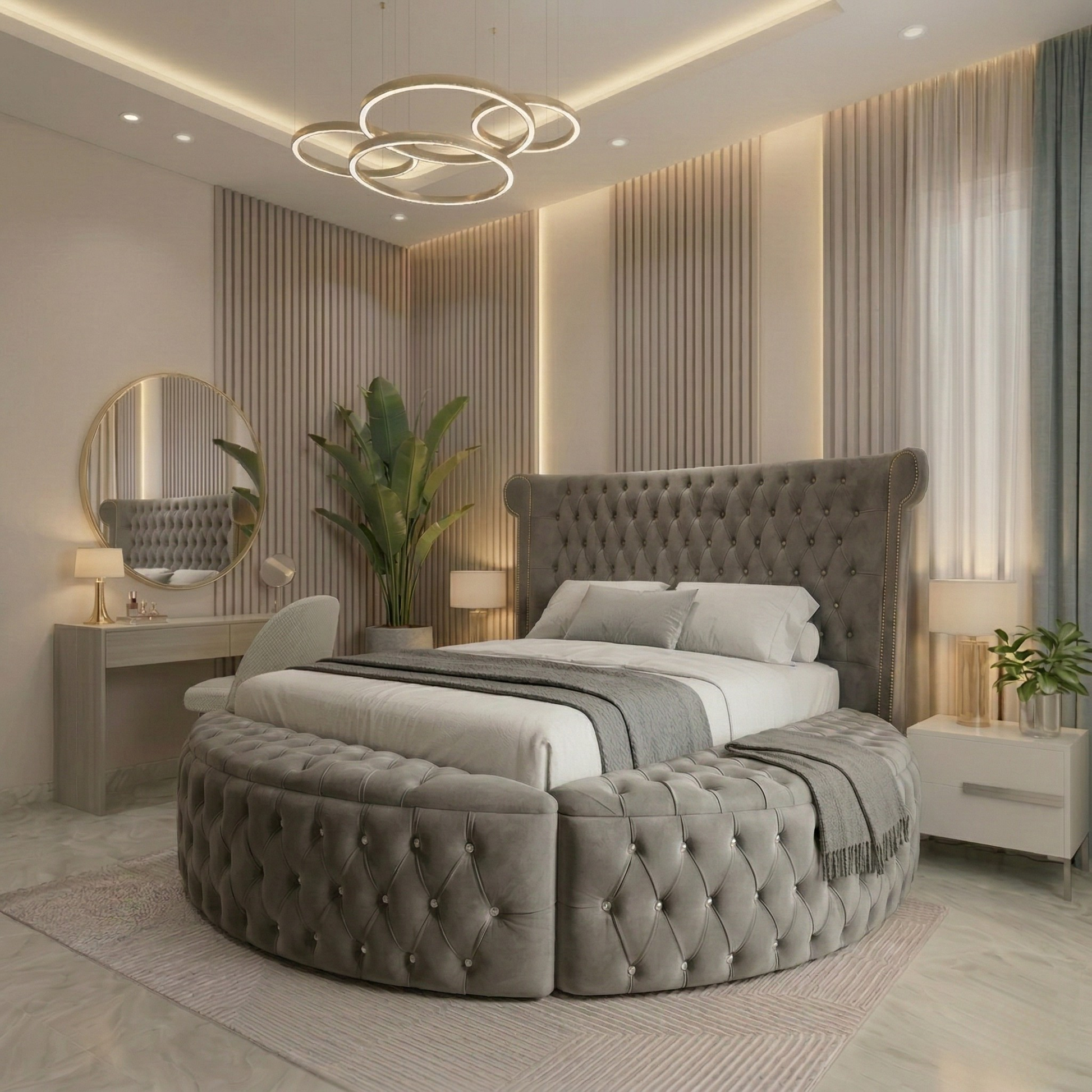 Diamond Orbit Round Bed