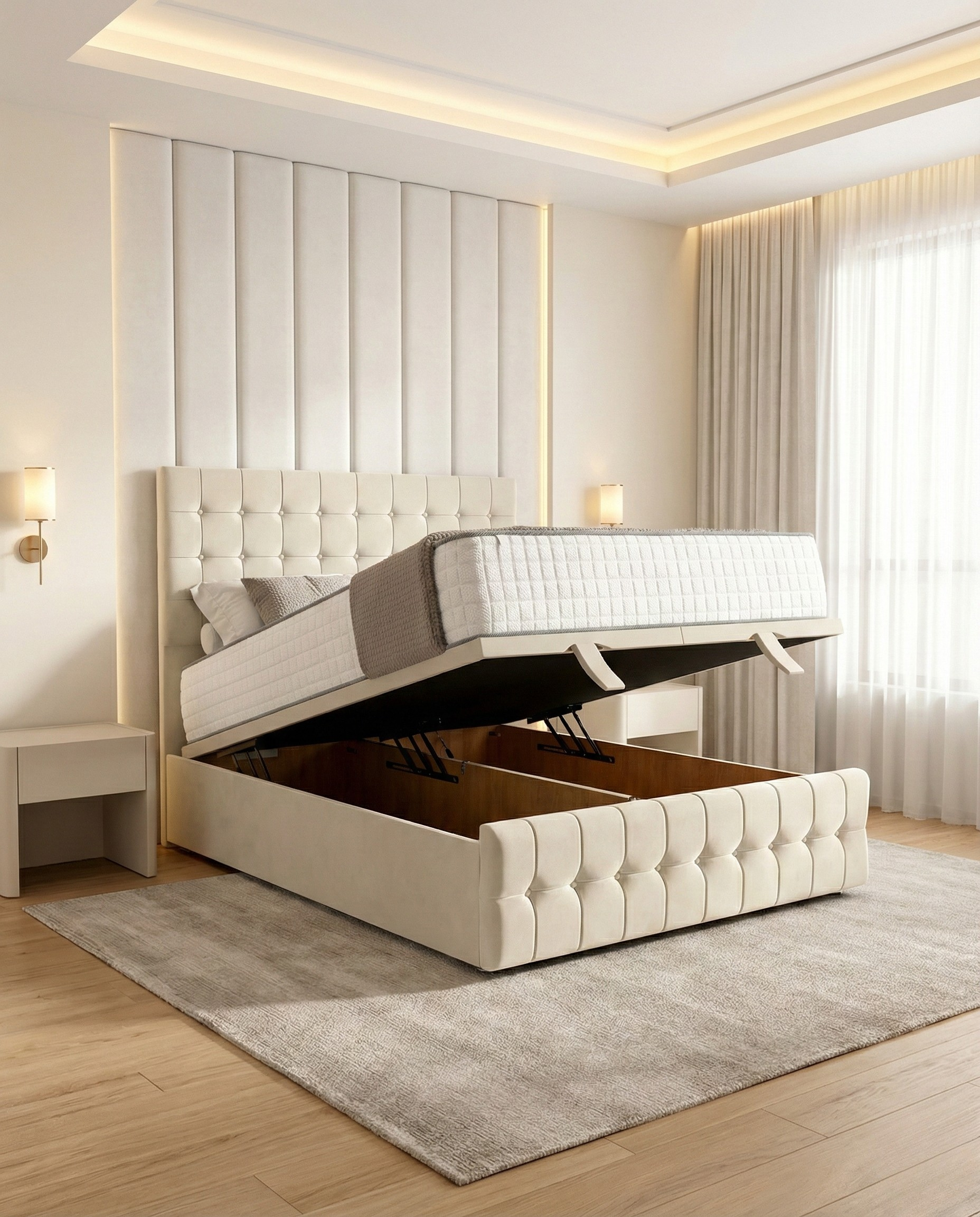 Diamond Tuffted ottoman divan bed