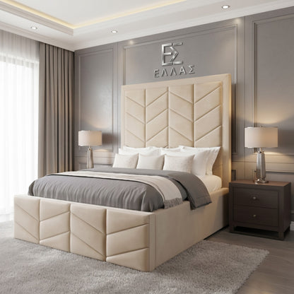 Elite V Panel Bed, High Headboard Bed, Storage Bed