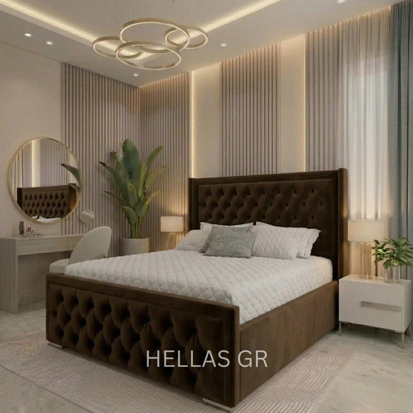 Heritage Button Ottoman Bed