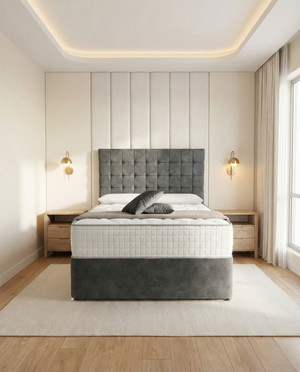 Noble Divan Bed - Charcoal Coniston