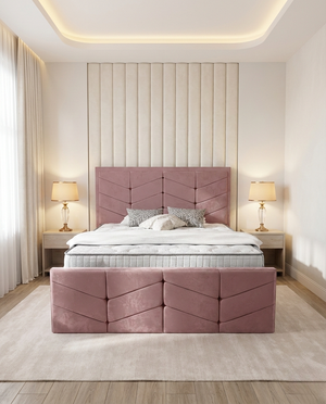 Elite V Plush Ottoman Bed- Pink Plush Velvet