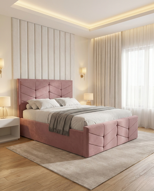 Elite V Plush Ottoman Bed- Pink Plush Velvet