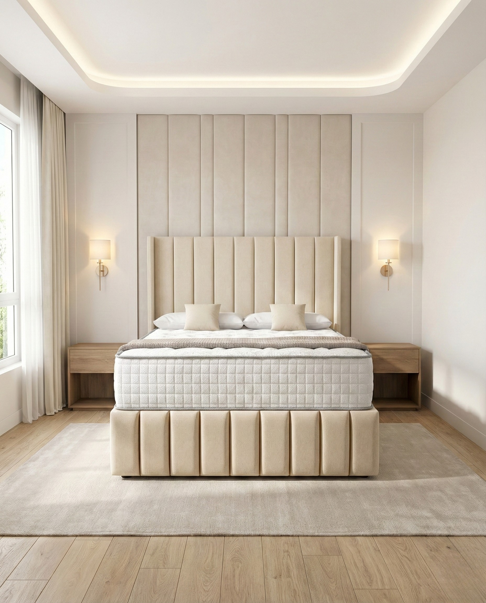 Lanthe Wingback Ottoman bed