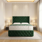 Acantha Wingback Divan Bed - Emerald Coniston