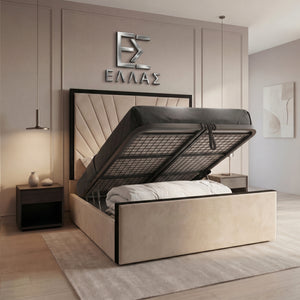 Maria Bed, Storage Compartment Bed, High Headboard Bed