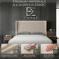 Bedroom setting with a Marina Elite bed and nightstands, featuring product features.