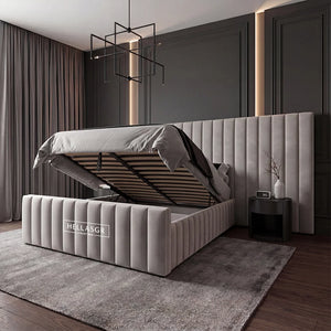 Dianna Dttoman Storage Bed with Wide Headboard, Wide Headboard,  Dianna Dttoman Storage Bed
