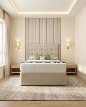 Theros Divan Bed - Cream Chenille