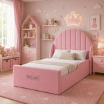 kids bed, high headboard bed