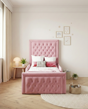 Pixie toddler Bed upholstered in premium fabric