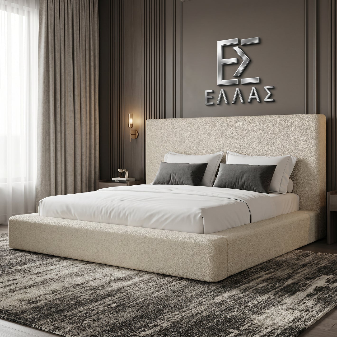 Plain Textured Bed, Textured Bed, Storage Bed