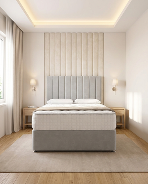 Prague Divan Bed - Silver Plush Velvet