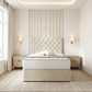 Thalior Chesterfield Divan Bed - Cream Plush Velvet