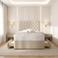 Thalior Chesterfield Divan Bed - Cream Plush Velvet