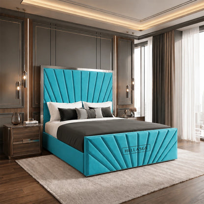 Sunshine Mirror Bed with Ottoman Storage