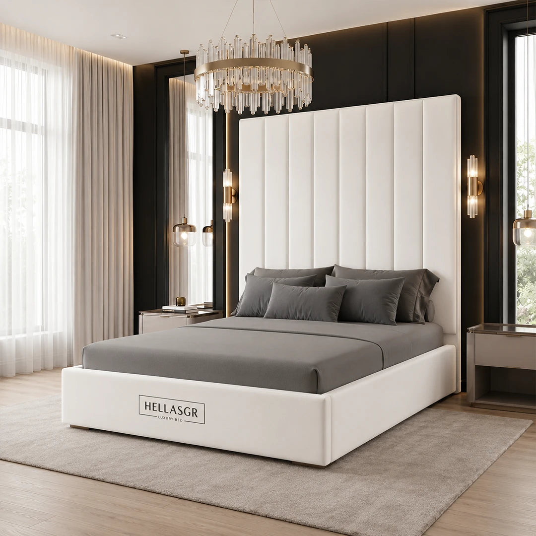 Celine Lux Bed Frame with High Headboard, Celine Lux Bed, High Headboard Bed, Storage Bed