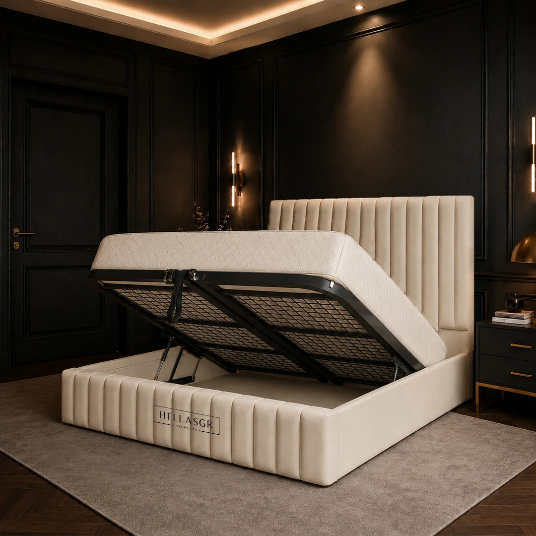 Vertex bed, Storage Compartment Bed, High Headboard Bed