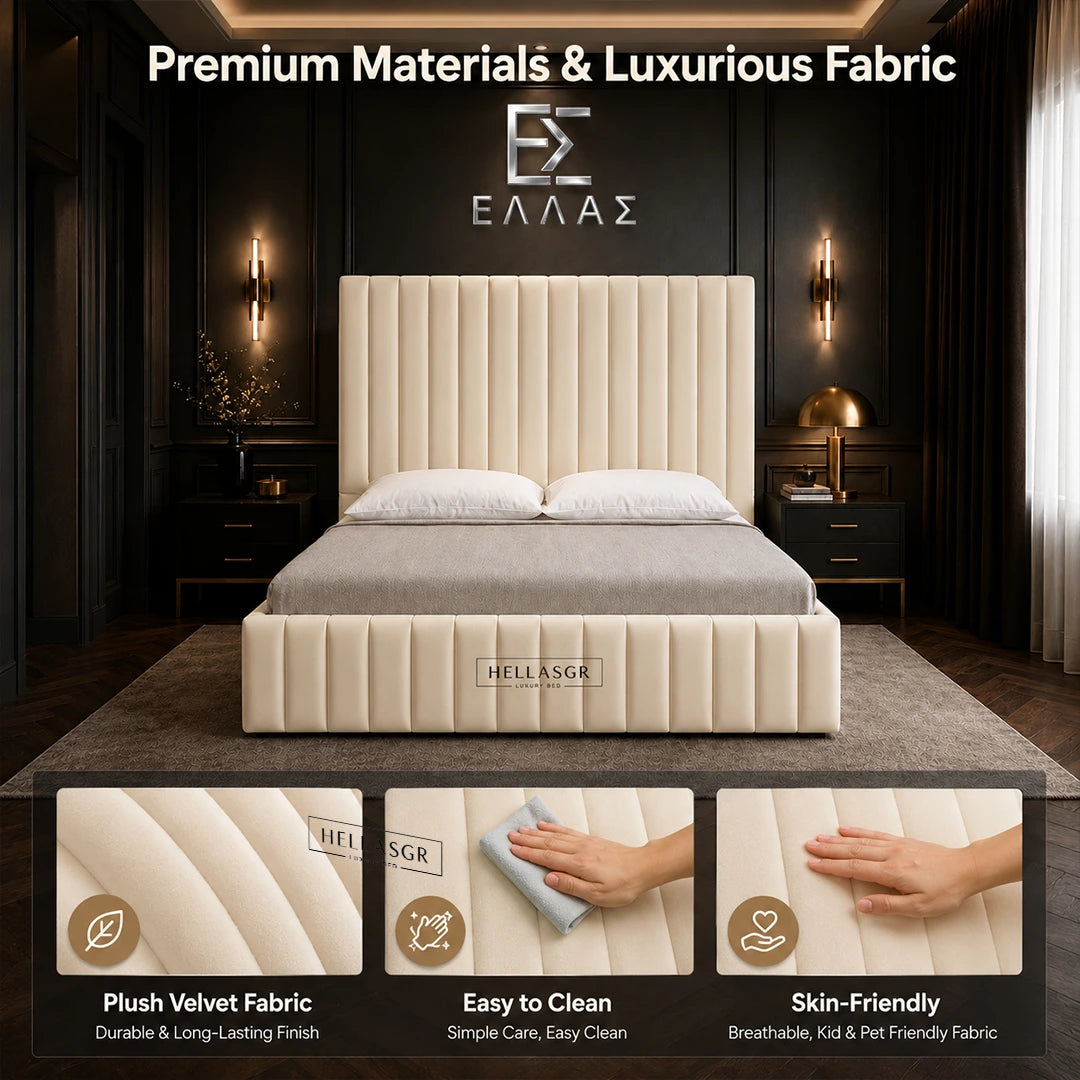 Vertex bed, Storage Compartment Bed, High Headboard Bed