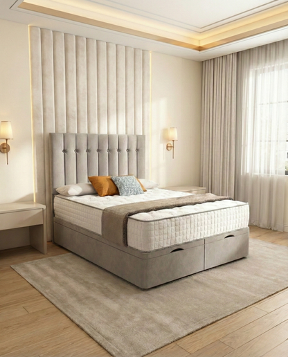 Vertical Tufted Panel ottoman bed