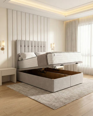 Vertical Tufted Panel ottoman divan