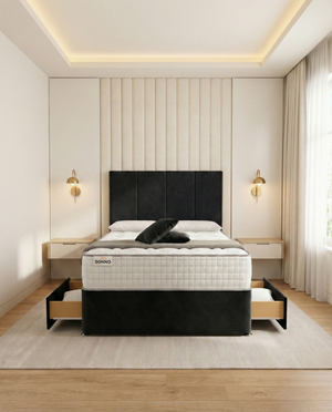 Calligenia Divan Bed - Black Plush Velvet