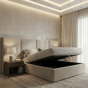 Albans Ottoman End Lift Storage Divan Bed - Optional Headboard