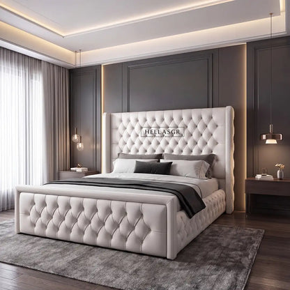 Alison Chesterfield Wingback Storage Bed Frame